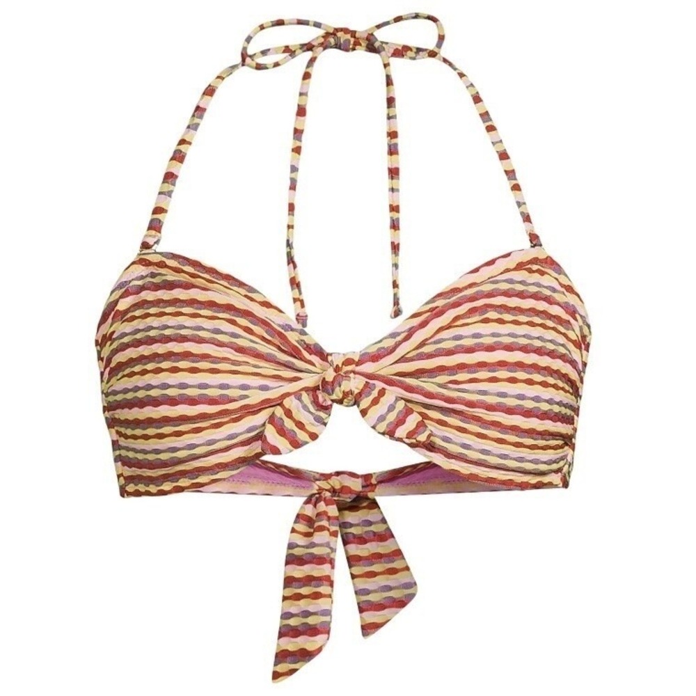 No Boundaries Juniors Yarn Dye Stripe Bandeau Bikini Top Small 3-5 New with Tags